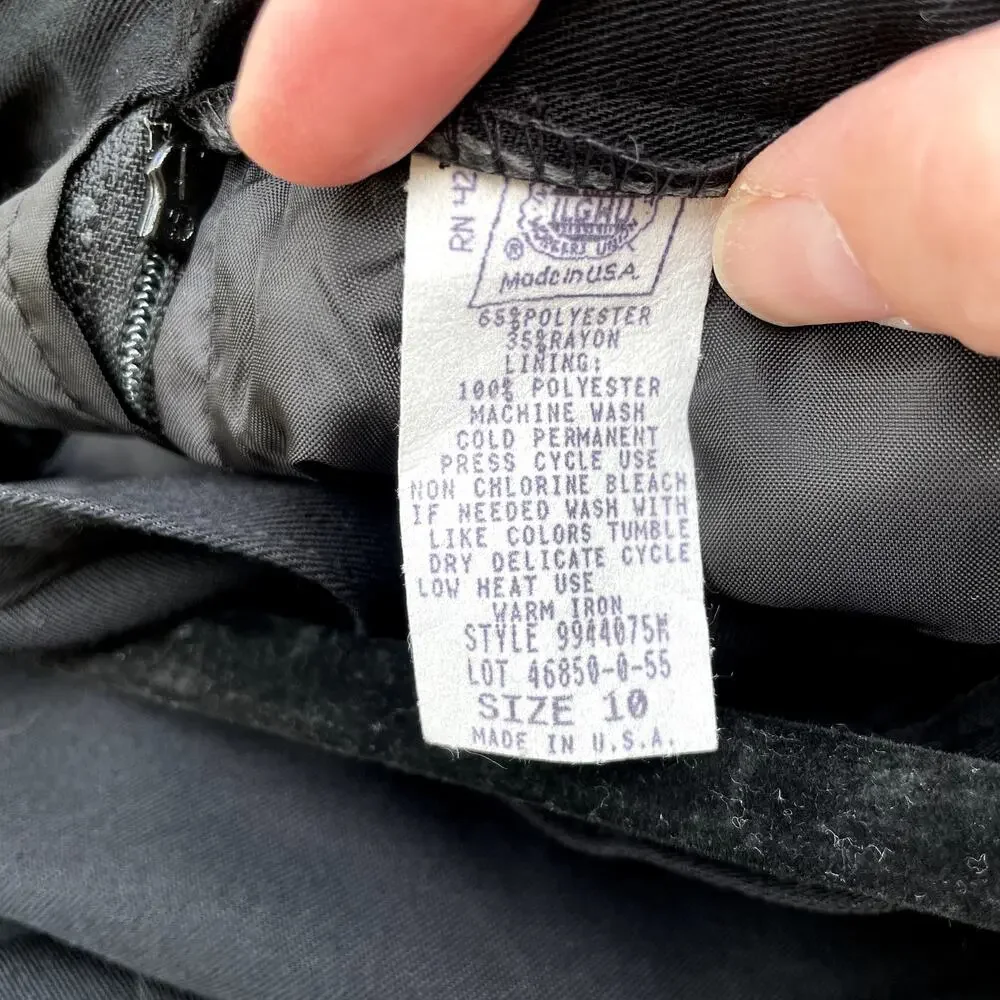 NEW Vintage Black Skirt ILGWU Union Made USA 10 - Picture 6 of 8